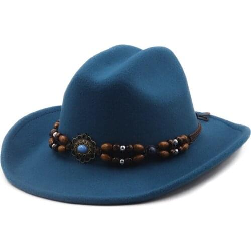 Newest Design 100% Wool Fedora Hat for Women Men Peacock blue Felt Jazz Couple Cap Panama Party Trilby Cowboy Cap