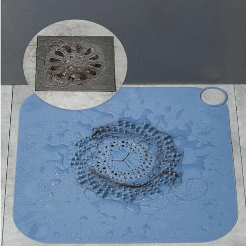 Silicone Anti-blocking Floor Drain Mat Filter Net Anti-hair Artifact Toilet Sewer Deodorizing Bathroom Floor Drain Mat Household