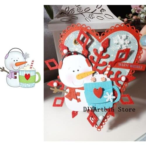 Snowman teacup Cutting Dies new 2020 DIY dies Scrapbooking Paper Making Craft die