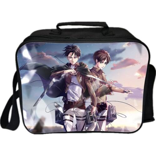 Anime Attack On Titan Lunch Bag School Lunch Box Fashion Cartoon Print Boy Girl School Portable Thermal Food Picnic Bags