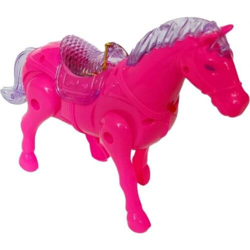 LED Horse Toy Kids Boy Lovely Lighting Musical Pure Color Electrical Horse Children Luminous Toys