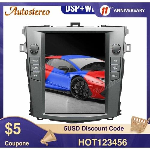 Tesla Style Android 9.0 PX6 4GB Car GPS Navigation For Toyota Corolla 2007-2013 Stereo Headunit Multimedia Player Auto Radio DSP