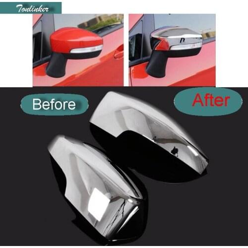 Tonlinker 2 Pcs Car Styling ABS Chrome Reversing Mirror Protection Shield Cover Case stickers for Ford Ecosport 2013 Accessories