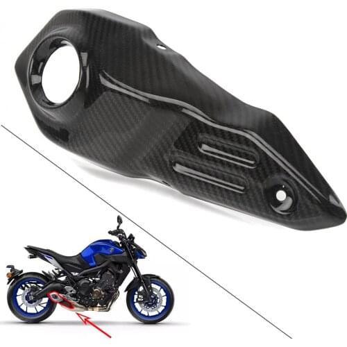 Carbon Fiber For Yamaha MT09 MT-09 2017-2020 Exhaust Muffler Pipe Heat Shield Guard Cover Protector Fairing Product Accessories