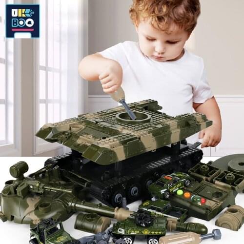 UKBOO Screw Nut Military Tank Building Block with Tools WW2 Army Assembly Educational DIY Bricks Construction Toys for Children