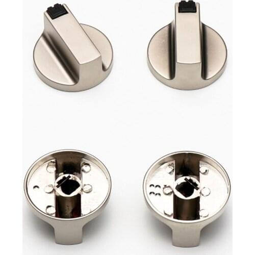 1 Pair Universal Metal Rotary Switch Control Knobs 6mm / 8mm Replacement Accessory For Household Kitchen Cooker Gas Stove Oven