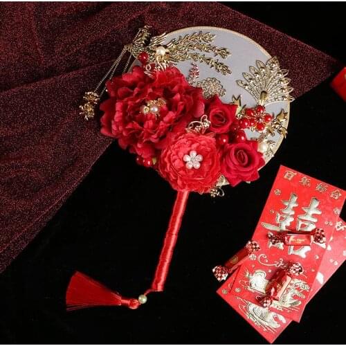 Chinese Style Fan Pattern Dance Wedding Party Lace Silk Folding Hand Held Flower Fan Girl Women Photo Prop Tool