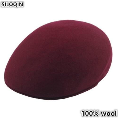 SILOQIN Berets For Women Autumn Winter Fashion Pure Wool Berets Casquette Elegant Woman Leisure Tourism Keep Warm Tongue Caps