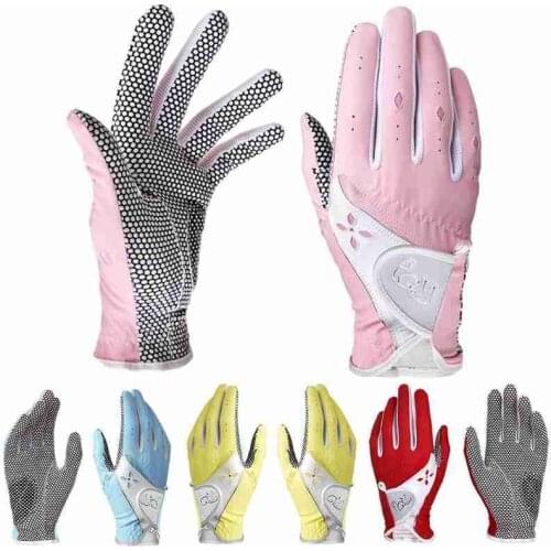 1 Pair Of Ladies Golf Gloves Non-slip Particle Golf Gloves Ladies Breathable Outdoor Sports Gloves