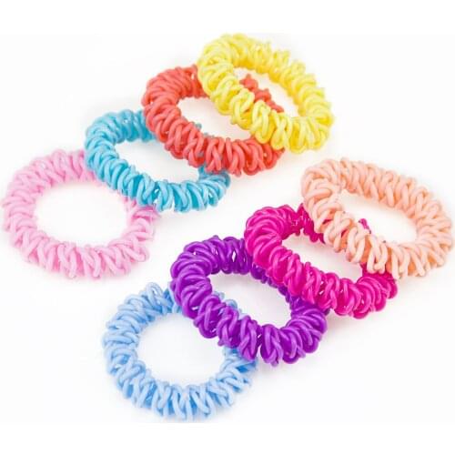 1PCS hot Sale Solid color telephone line child lady hair ring Scrunchie Elastic Hair Band Hair Ties Rope Hair Accessories