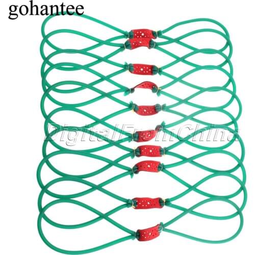 1Pc Yellow hunting Slingshot catapult 3*6mm 3060 Natural Latex Rubber Band Tube Strong Power Elastic Bungee with leather pouch