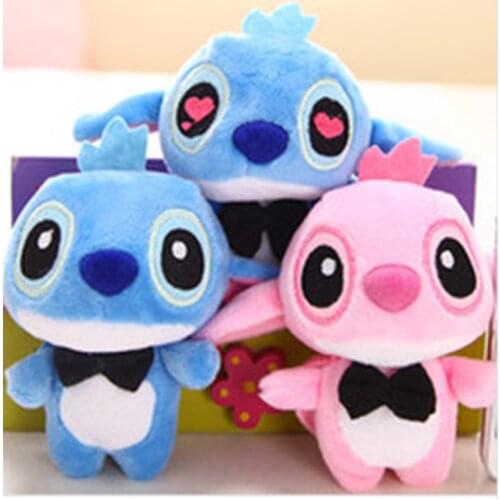 10/30/50pcs 10cm Kawaii LOVERS Stitch Plush toys Stuffed animals pendant toy boy girl Christmas birthday gift