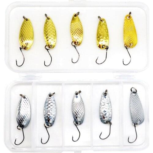 10pcs 3.2g Sequin Fishing Lures Plastic Fake Hard Baits Set Single Hook Artificial Bass Hard Lures For Trout Perch Chub