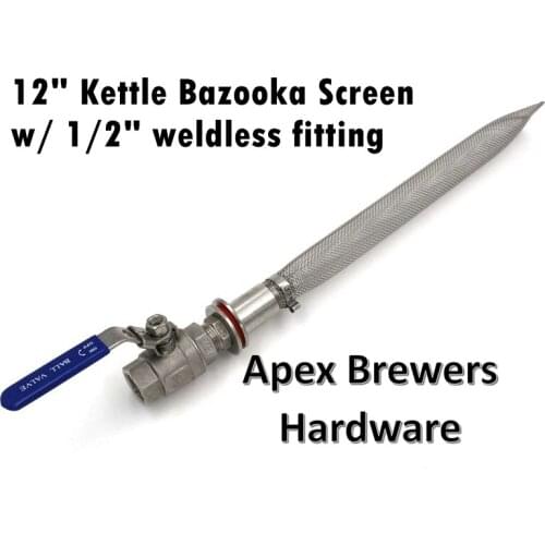 12" Kettle Bazooka Screen w/ 1/2" weldless fitting Home Brewing Mash Tun Accessories