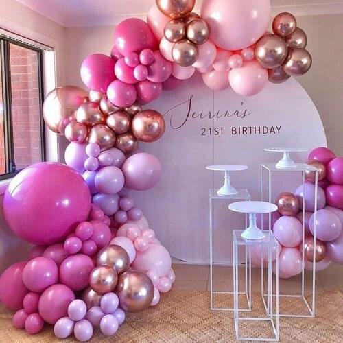 162pcs Pink Purple Rose Red Balloons Chain Set DIY Ballon Garland Arch Rose Gold Balloon for Baby Shower Birthday Wedding Decor