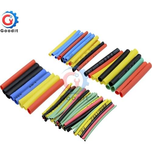 127/530PCS Heat Shrink Tubing Polyolefin Electrical Wrap Wire Cable Sleeves PE Insulation 2:1 Shrinkable Tube Assortment Kit