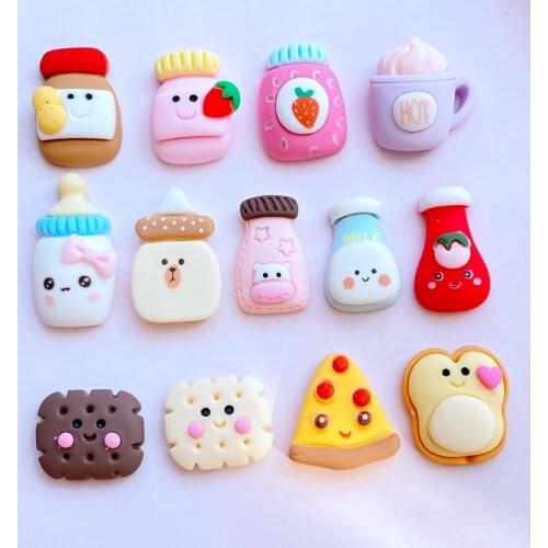 20Pcs New Cute Resin Mini Mixed Cartoon Ice Cream Series Flat Back Cabochon Scrapbook Kawaii DIY Embellishments Accessories L52