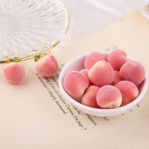 20pcs Korean Pink Peach Earrings For Women Cute Sweet Fruit pendant Fashion Girl sweet bubble DIY hair jewelry earring material