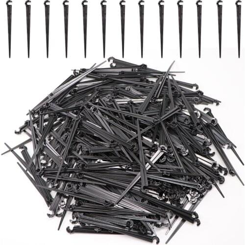 50-1500PCS Durable 1/4'' Hook Fixed Stem Support Holder Stakes for 4/7mm Hose Drip Irrigation Fitting Watering Dripper Emitter