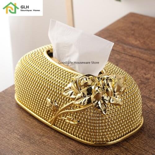European Style Acrylic Tissue Box Fashion Creative Paper Box KTV Hotel Bar Napkin Container Home Decorations