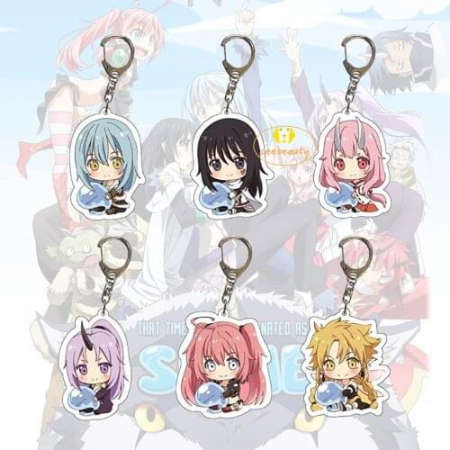 Anime That Time I Got Reincarnated as a Slime Rimuru Tempest Milim Cosplay Keychain Cartoon Figure Key Ring Acrylic Pendent