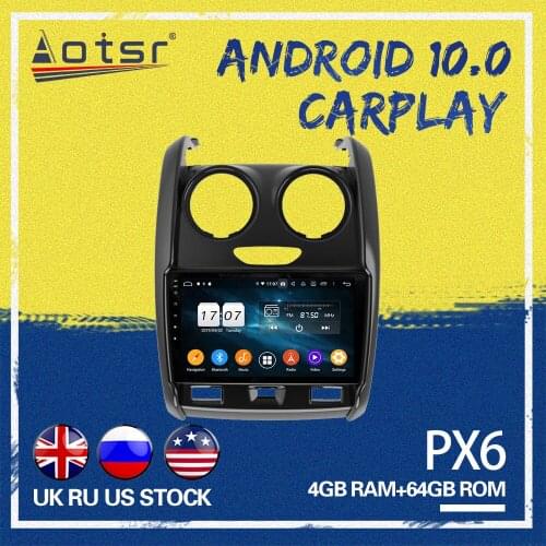 AOTSR Car gps navi For Renault Duster 2015-2019 Android 10.0 System Car GPS Navigation Touchscreen Octa core Car Radio play