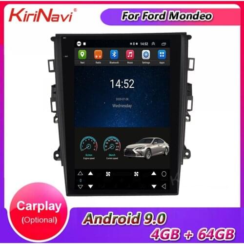 KiriNavi 12.1'' Telsa Style Vertical Screen Android 9.0 Car Radio Gps Navigation For Ford Mondeo Car Radio Dvd Multimedia WIFI