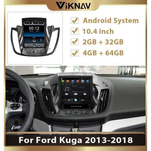 Car radio multimedia player for Ford kuga 2013 2014 2015 2016 2017 2018 android auto stereo gps navigation tape recorder 2din