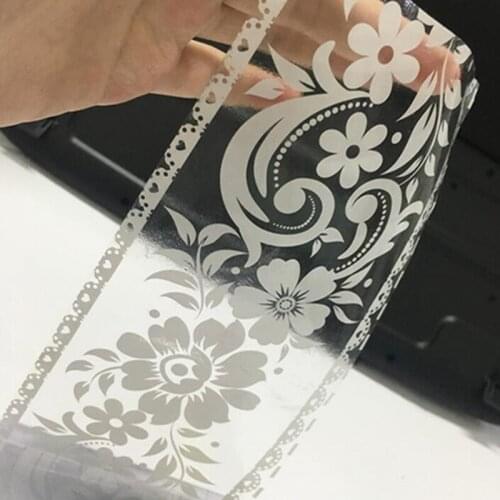 White Lace Transparent Window Stickers Wallpaper Frame Storefront Display Window Stickers Bathroom Mirror Decoration