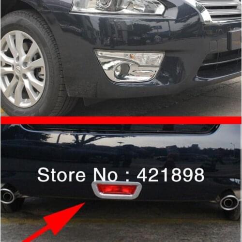 For Nissan Altima 2013 2014 2015 ABS Chrome Front And Rear Fog Light Lamp Cover Trim 2 pcs