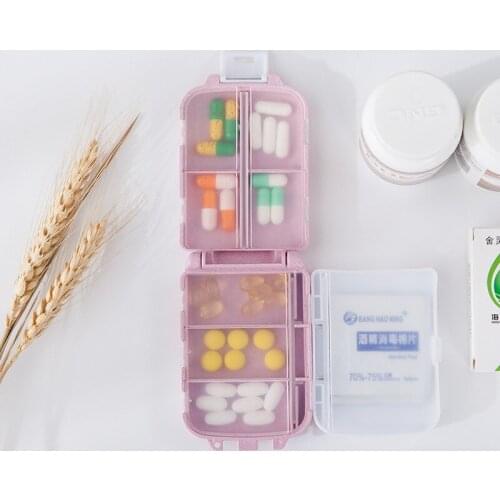 8 Grids Travel Pill Case Medicine Storage Organizer Container Three-layer Folding Storage Pill Box Independent Lattice Pill Box