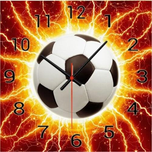Football Wall Clock Lime Modern Kitchen Clock Watch Home Decor Living Room Clock motion Wall Art Timepieces