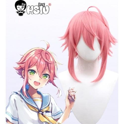 Himemiya Tori cosplay wig Anime Ensemble Stars cosplay 「HSIU 」Fiber synthetic wig pink short hair Free brand wig Cap