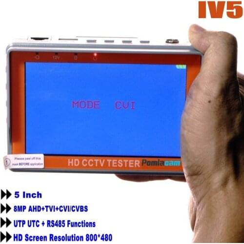 IV5/IV7W AHD TVI CVI CVBS CCTV 4-In-1Tester monitor 5 Inch 8MP UTC Portable CCTV HD Coaxial Camera Tester DC12V Output Power