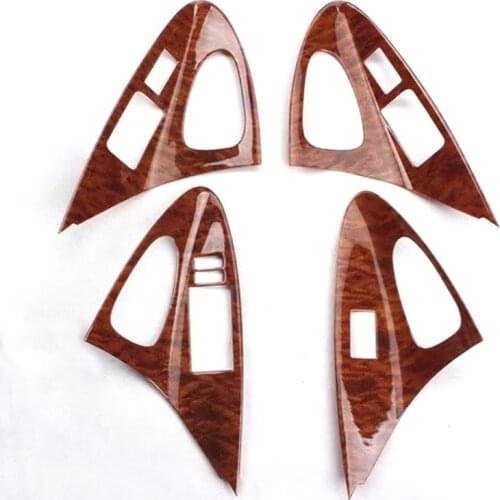 JXKaFa For Toyota Camry 2006-2011 Car Door Armrest Window Lift Switch Panel Cover Trim Sticker ABS Car Moldings 4Pcs/set