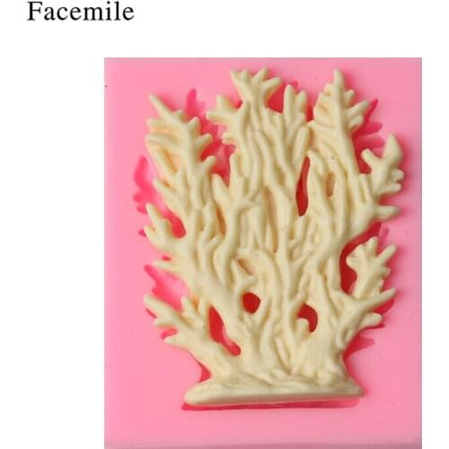 Coral Grass Sea Silicone Mold Cake Mould Fondant Mold Sugarcraft Cake Decorating Tool for Cupcake Chocolate Gumpaste Mold