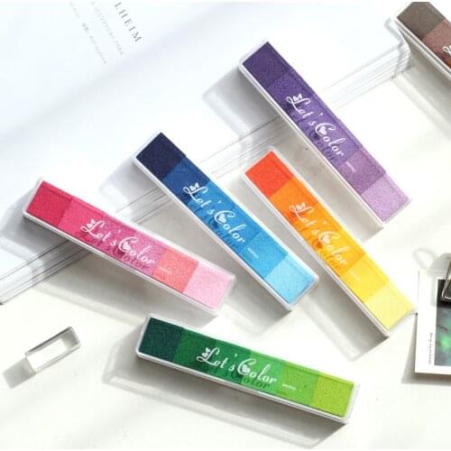 Colourful Gradient Fading Muti Color Ink Pad Paint Pink Yellow Blue Coffee Purple Green DIY Painting Stamps Embellishment