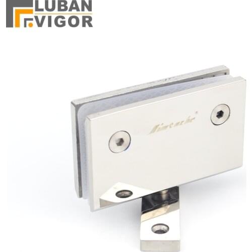 Square bevel 360degree rotate stainless steel bathroom glass clamp/clip/hinge,mirror finish,for Frameless door,Automatic closing
