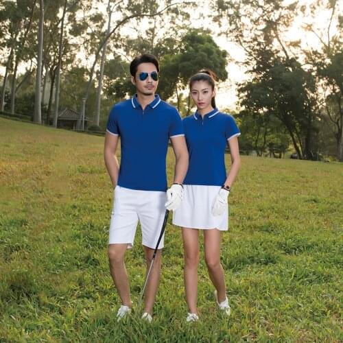 MJYP 2868 New Arrival Women Mens Golf Clothing Short Sleeved Summer Antisatic Zipper Polo Shirts In 200gsm Linen Pique Material