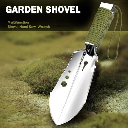 Multifunction Garden Tools High Manganese Steel Shovel Bottle Opener Hex Wrench This garden shovel can also be used as hand saw