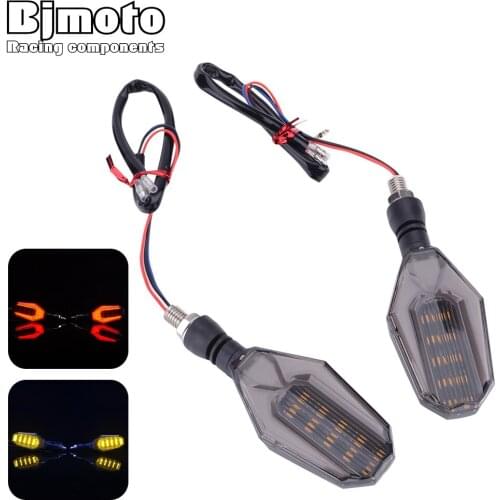BJMOTO Motorcycle Flashing Lights Motorbike Turn Signal Moto Turn Indicators LED Blinker Motocross Running Light For Kawasaki