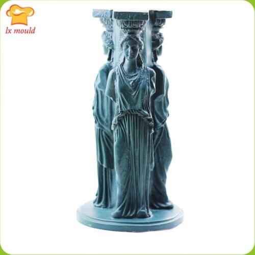 2020 new goddess relief candle silicone mold temple wedding candle plaster concrete silicone mold Greek goddess