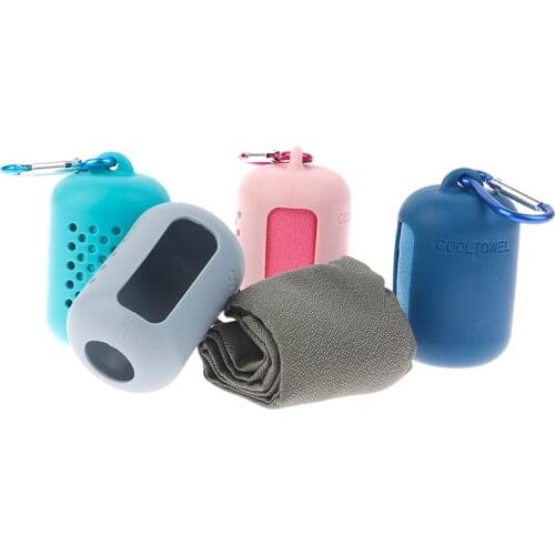 Cooling Microfiber Towel Instant Cooling Sports Towel Portable Quick Drying Yoga Gym Pilates Running Towel With Silicone Bag