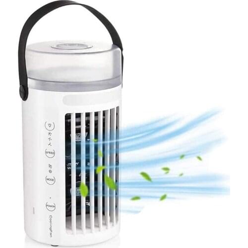 Mini Portable Air Conditioner Fan 4 In 1 Air Conditioner Fan Evaporative Coolers Purifier 3 Speeds Desktop Cooling Fan