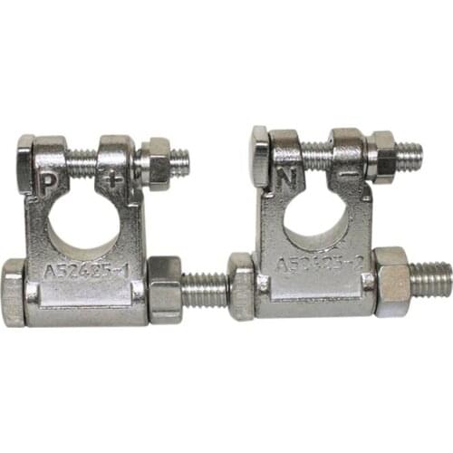 Car Battery Terminal Connectors Post 1 Pair of Positive and Negative - 2-1/2-Inch Extended 3/8-Inch Bolt