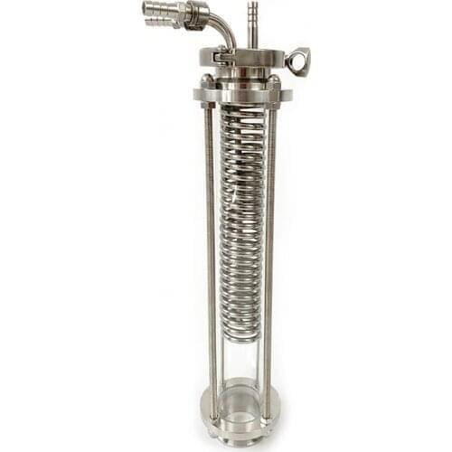 Clamp 2" Glass Condenser, Dephlegmator, Dimroth, Reflux, Distiller Condenser. 300mm, OD6mm pipe