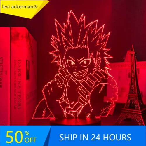 Anime My Hero Academia Led Night Light Eijiro Kirishima Lamp for Room Deco Birthday Gift Eijiro Kirishima Light My Hero Academia