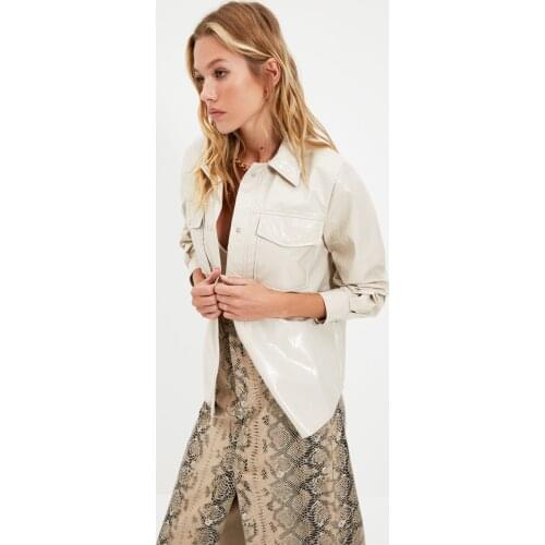 TRENDYOLMİLLA Women's Leather Down Jackets