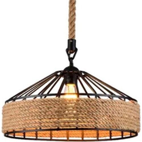 E27 Hanging Lamp Vintage Pendant Lamp Ceiling Light Antique Adjustable Lampshade