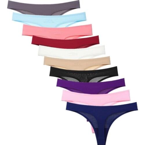 Hot Sale 2021 Seamless Thong Women 11 Color Low Rise G String Seamless Panties Underwear M L XL XXL 0220